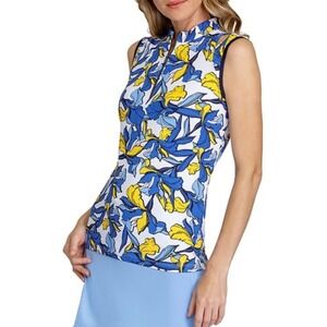 Tail Women's Sleeveless Floral Golf 1/4 Zip Top Majestic Garden 2X performance